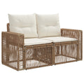 Garten-Sofa 2-Sitzanzahl Beige Poly-Rattan