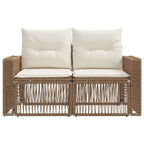 Garten-Sofa 2-Sitzanzahl Beige Poly-Rattan
