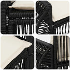Garten-Sofa 2-Sitzanzahl Schwarz Poly-Rattan