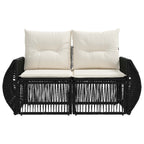 Garten-Sofa 2-Sitzanzahl Schwarz Poly-Rattan