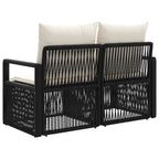 Garten-Sofa 2-Sitzanzahl Schwarz Poly-Rattan