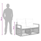 Garten-Sofa 2-Sitzanzahl Schwarz Poly-Rattan