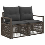 Garten-Sofa 2-Sitzanzahl Grau Poly-Rattan