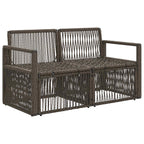 Garten-Sofa 2-Sitzanzahl Grau Poly-Rattan