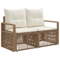 Garten-Sofa 2-Sitzanzahl Beige Poly-Rattan