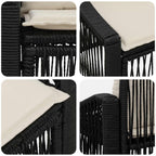 Garten-Sofa 2-Sitzanzahl Schwarz Poly-Rattan