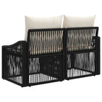 Garten-Sofa 2-Sitzanzahl Schwarz Poly-Rattan