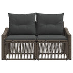 Garten-Sofa 2-Sitzanzahl Grau Poly-Rattan