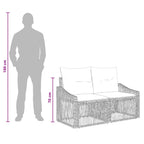 Garten-Sofa 2-Sitzanzahl Grau Poly-Rattan