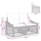 Garten-Sofa 2-Sitzanzahl Grau Poly-Rattan