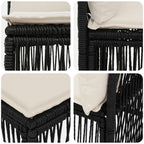 Armfreies Sofa Schwarz Poly-Rattan