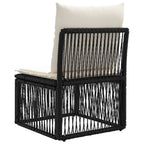 Armfreies Sofa Schwarz Poly-Rattan