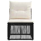Armfreies Sofa Schwarz Poly-Rattan