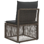Armfreies Sofa Grau Poly-Rattan