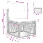 Armfreies Sofa Grau Poly-Rattan