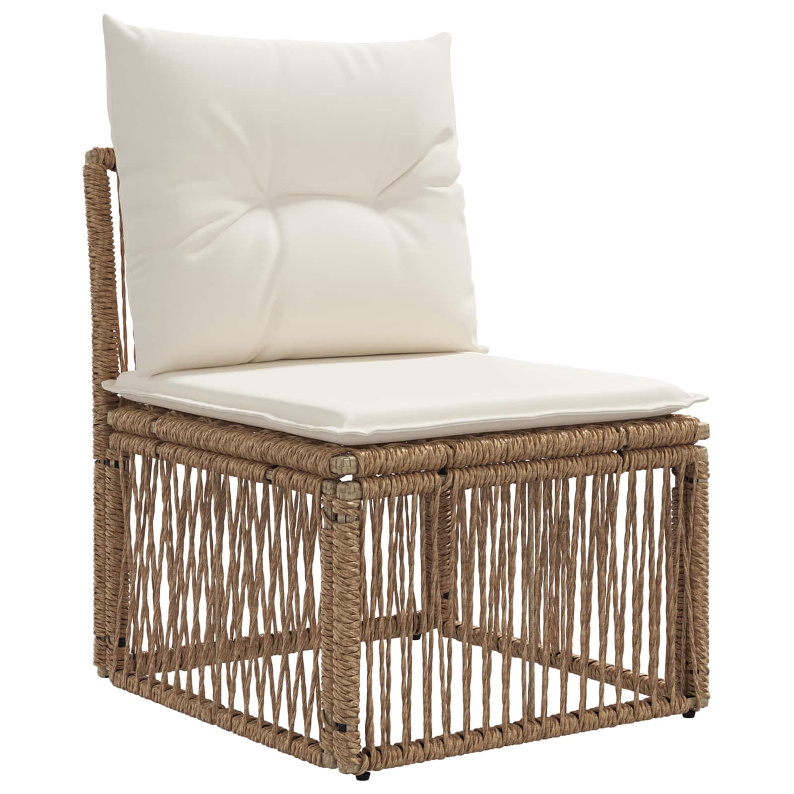 Armfreies Sofa Beige Poly-Rattan