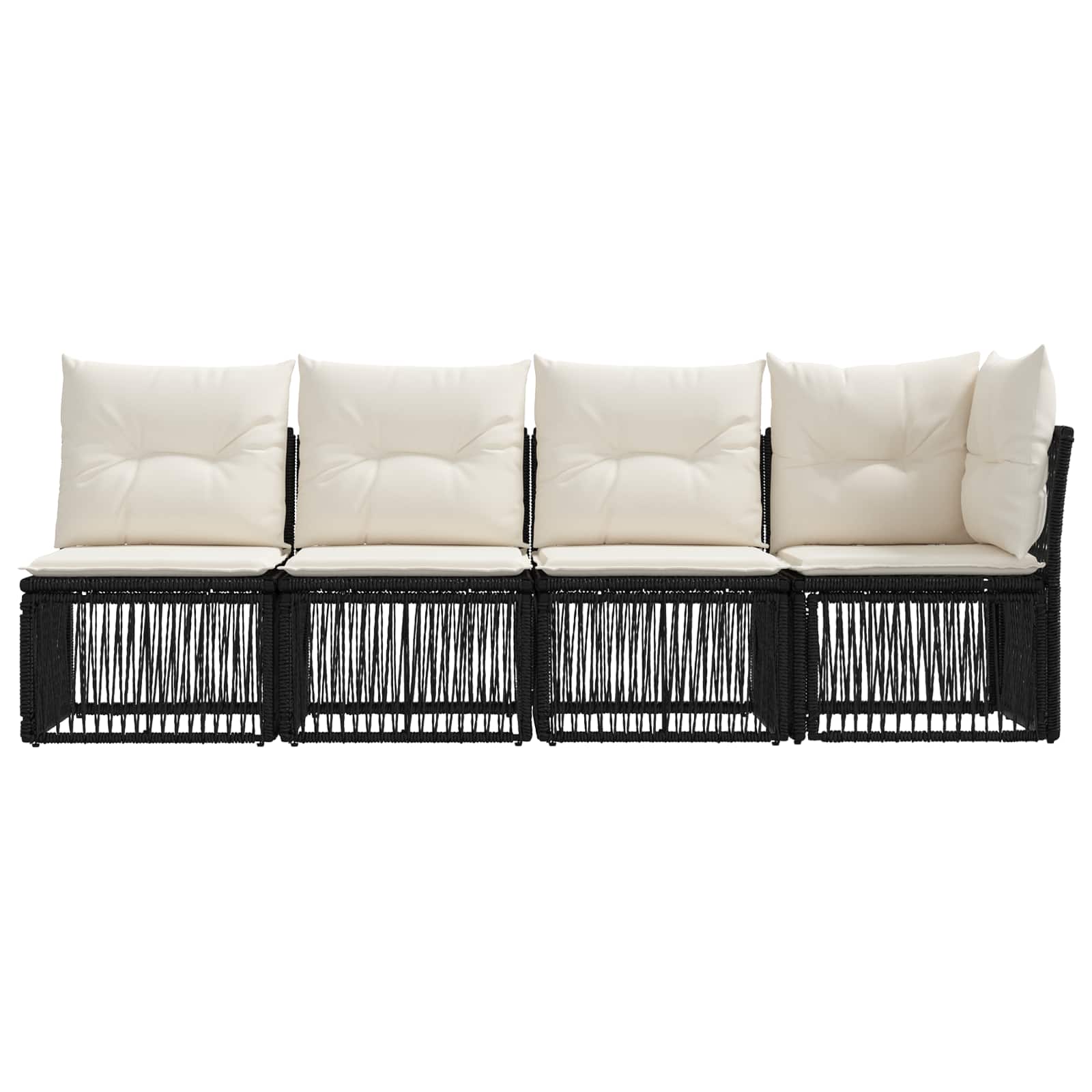 4-Sitzer Sofa mit linker Armlehne 4 pcs 4-Sitzanzahl Schwarz