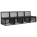 4-Sitzer-Sofa 4 pcs 4-Sitzanzahl Schwarz Poly-Rattan