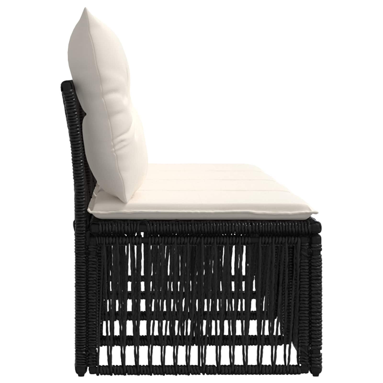 4-Sitzer-Sofa 4 pcs 4-Sitzanzahl Schwarz Poly-Rattan