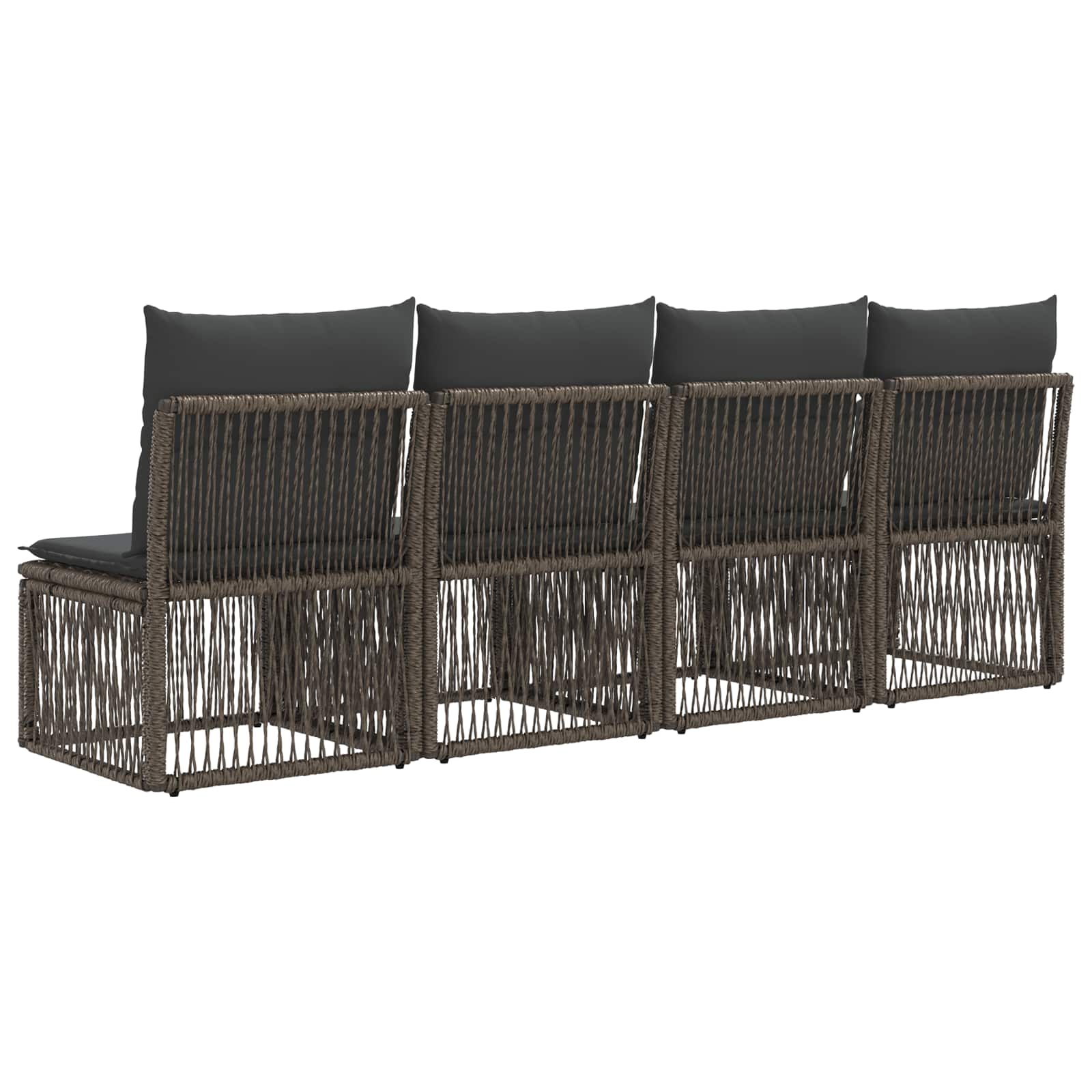 4-Sitzer-Sofa 4 pcs 4-Sitzanzahl Grau Poly-Rattan
