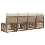 4-Sitzer-Sofa 4 pcs 4-Sitzanzahl Beige Poly-Rattan