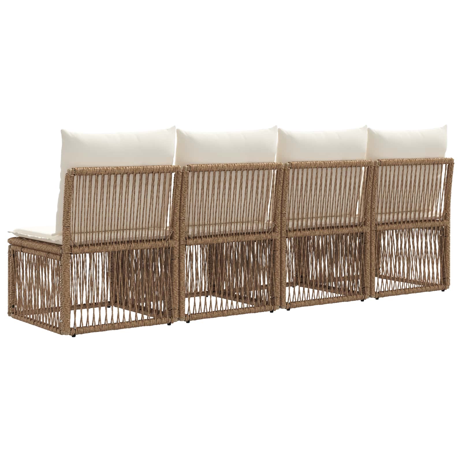 4-Sitzer-Sofa 4 pcs 4-Sitzanzahl Beige Poly-Rattan