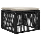Fußhocker Schwarz Poly-Rattan