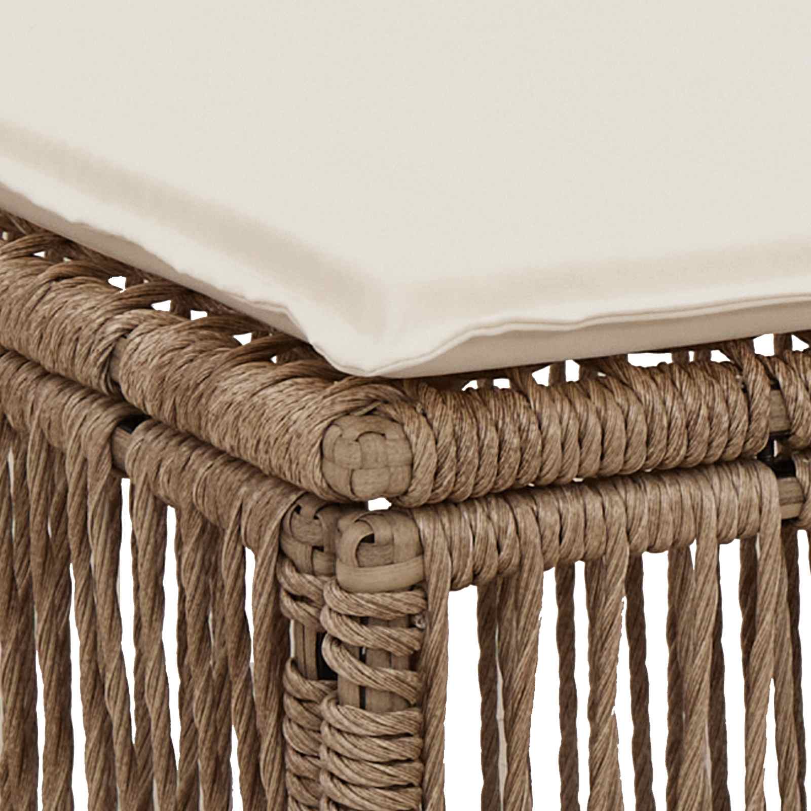 Fußhocker Beige Poly-Rattan