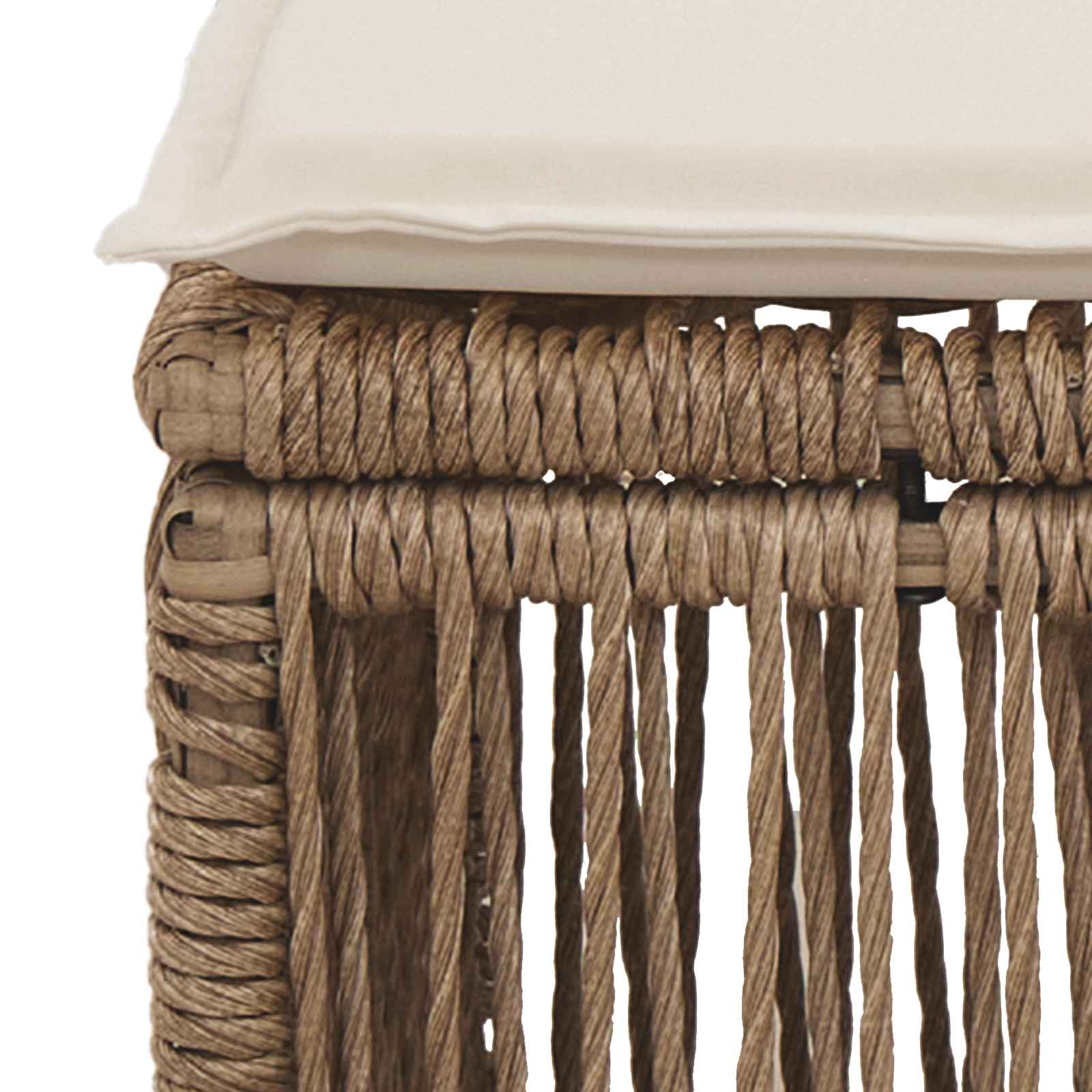 Fußhocker Beige Poly-Rattan