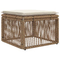 Fußhocker Beige Poly-Rattan