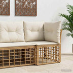 Modulares Outdoor-Ecksofa Natur Poly-Rattan