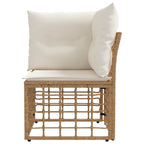 Modulares Outdoor-Ecksofa Natur Poly-Rattan