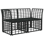 Outdoor-Lounge 2 pcs Schwarz und Dunkelgrau Poly-Rattan