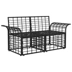 Outdoor-Lounge 2 pcs Schwarz und Dunkelgrau Poly-Rattan
