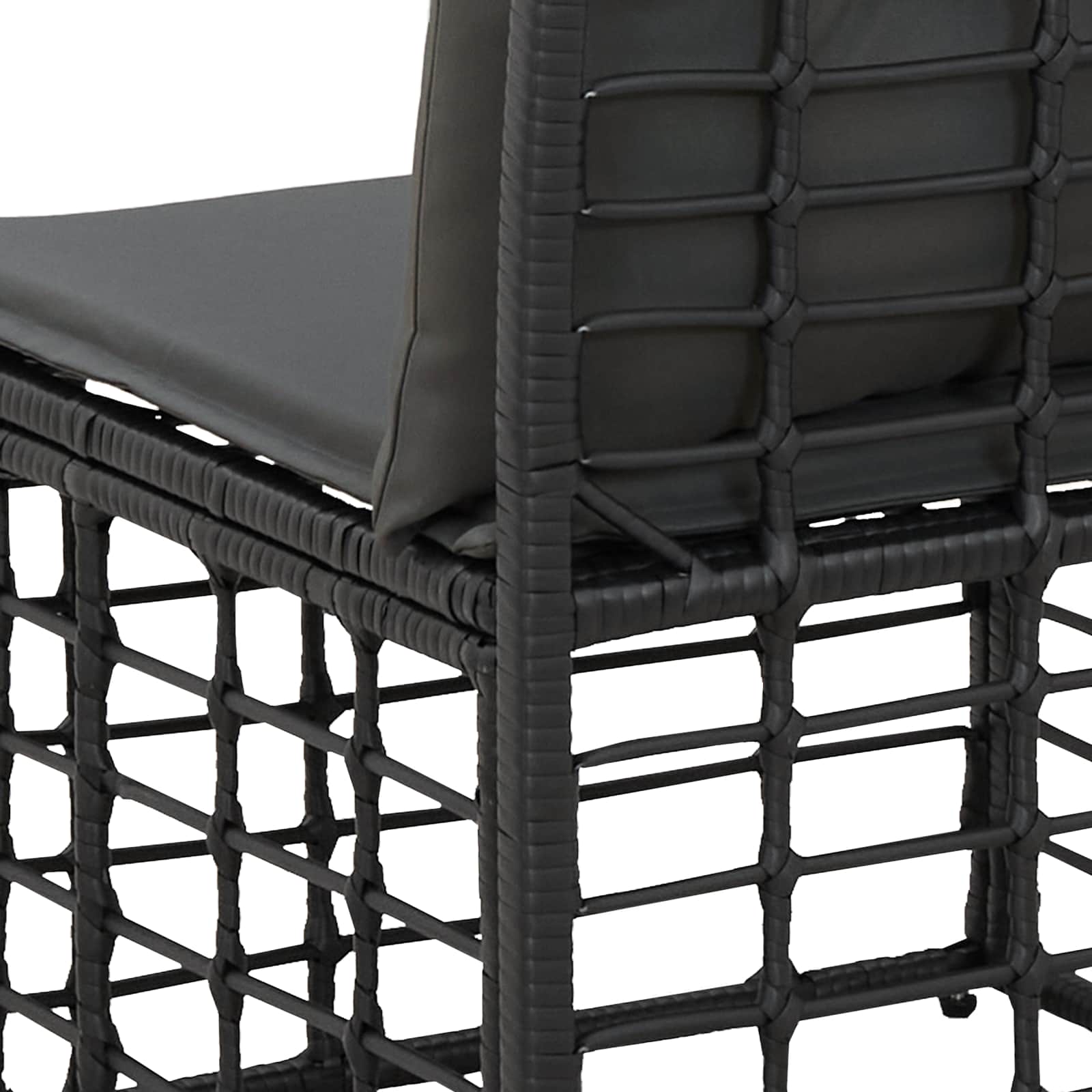 4-Sitzer Garten-Sofa ohne Armlehnen 4 pcs 4-Sitzanzahl Schwarz