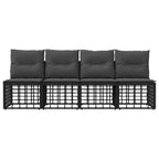 4-Sitzer Garten-Sofa ohne Armlehnen 4 pcs 4-Sitzanzahl Schwarz