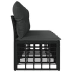 4-Sitzer Garten-Sofa ohne Armlehnen 4 pcs 4-Sitzanzahl Schwarz