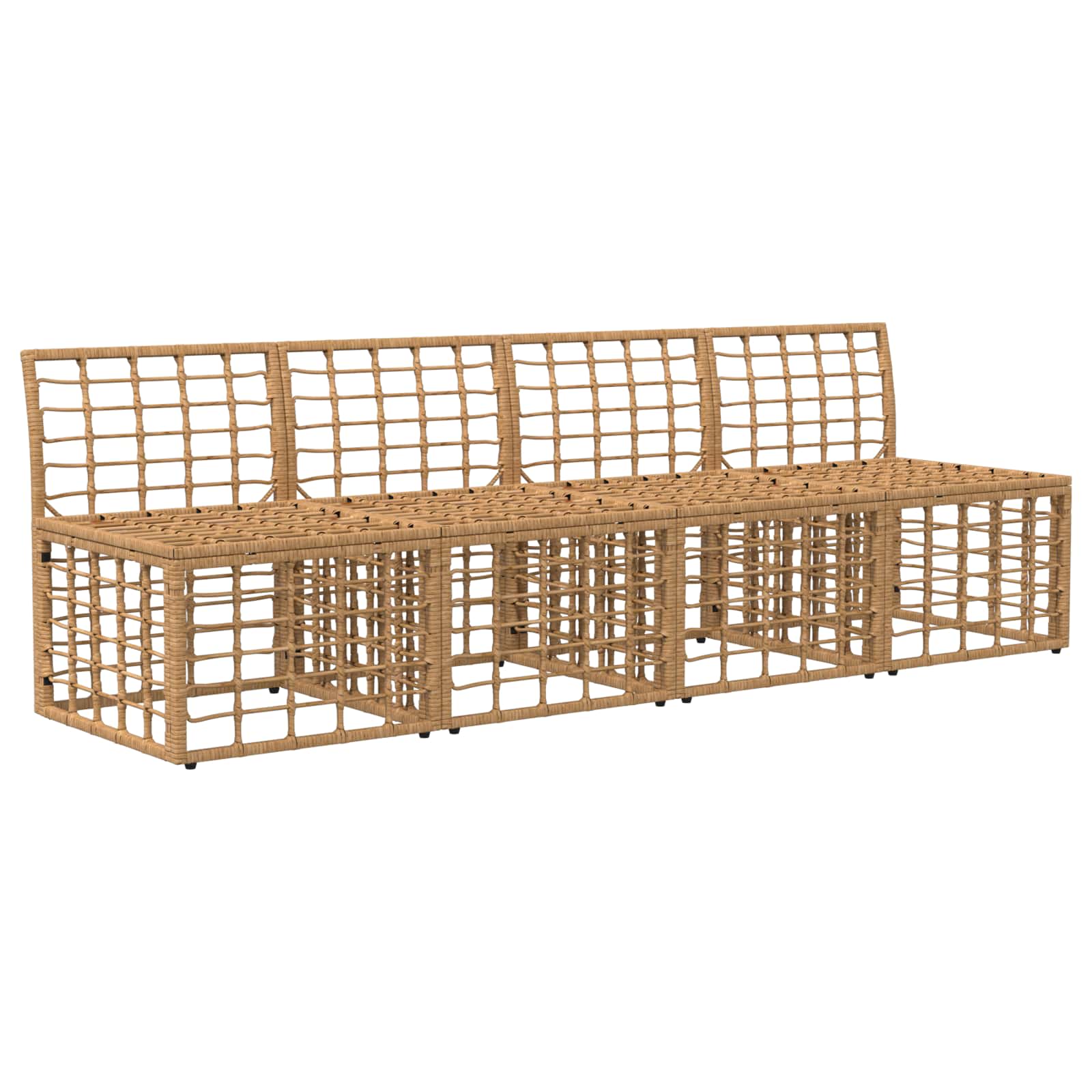 4-Sitzer Garten-Sofa ohne Armlehnen 4 pcs 4-Sitzanzahl Natur