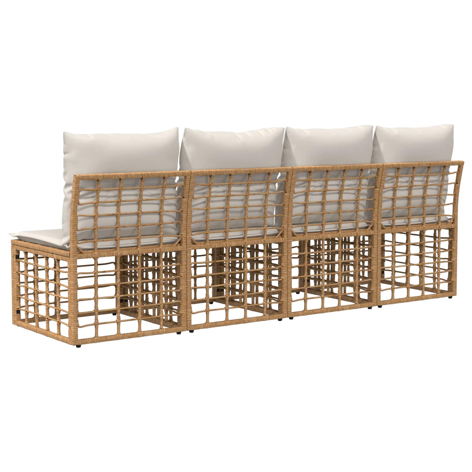 4-Sitzer Garten-Sofa ohne Armlehnen 4 pcs 4-Sitzanzahl Natur