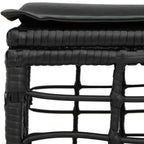 Garten-Fußhocker Schwarz Poly-Rattan