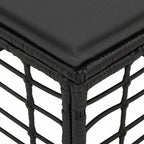 Garten-Fußhocker Schwarz Poly-Rattan