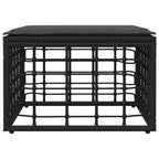 Garten-Fußhocker Schwarz Poly-Rattan