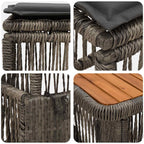 Garten Essgruppe 3 pcs Grau und Dunkelgrau Poly-Rattan