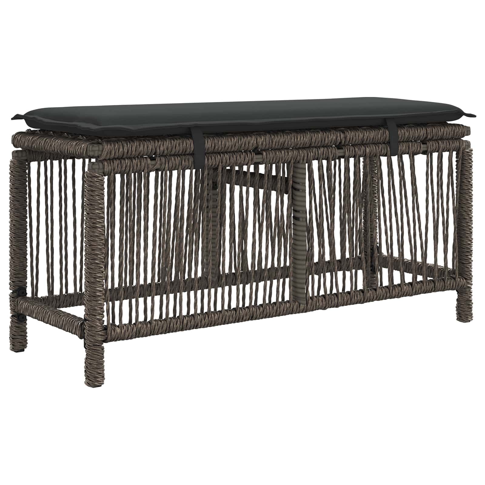 Garten Essgruppe 3 pcs Grau und Dunkelgrau Poly-Rattan