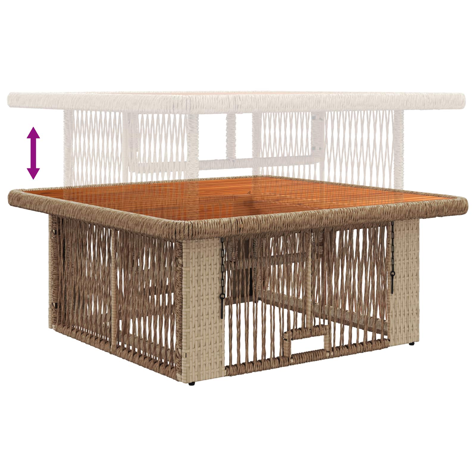 Garten Essgruppe mit Kissen 3 pcs Beige und Creme Poly-Rattan
