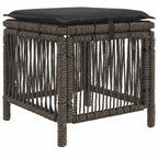 Garten Essgruppe 3 pcs Grau und Dunkelgrau Poly-Rattan