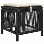 Garten Essgruppe mit Kissen 3 pcs Schwarz und Creme Poly-Rattan