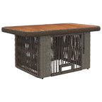 Garten Essgruppe 3 pcs Grau und Dunkelgrau Poly-Rattan