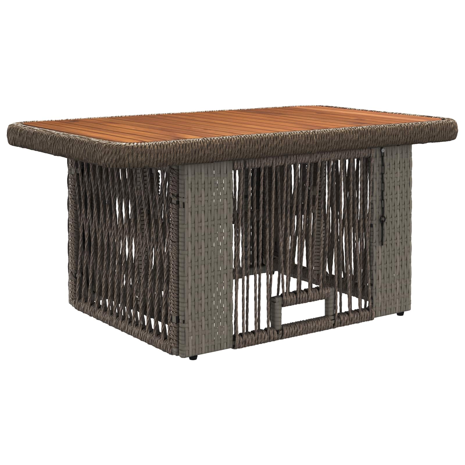 Garten Essgruppe 3 pcs Grau und Dunkelgrau Poly-Rattan