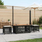 Garten Essgruppe mit Kissen 4 pcs Schwarz und Creme Poly-Rattan
